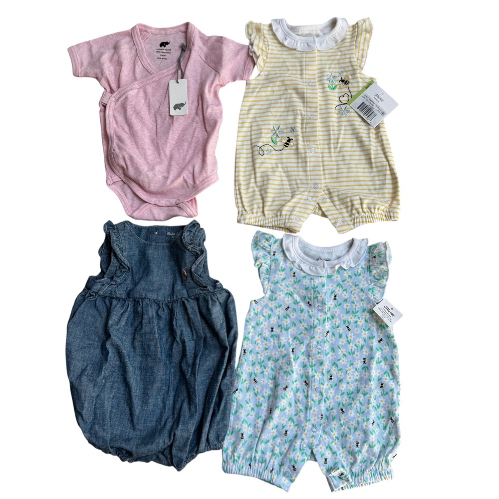 Ralph Lauren Little Me Monica Andy Baby Romper Bundle 3-6M Pink Blue NWT/NWOT